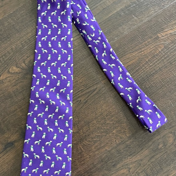 Brooks Brothers Labrador Retriever with Scarf Tie Purple Off White - Picture 5 of 5